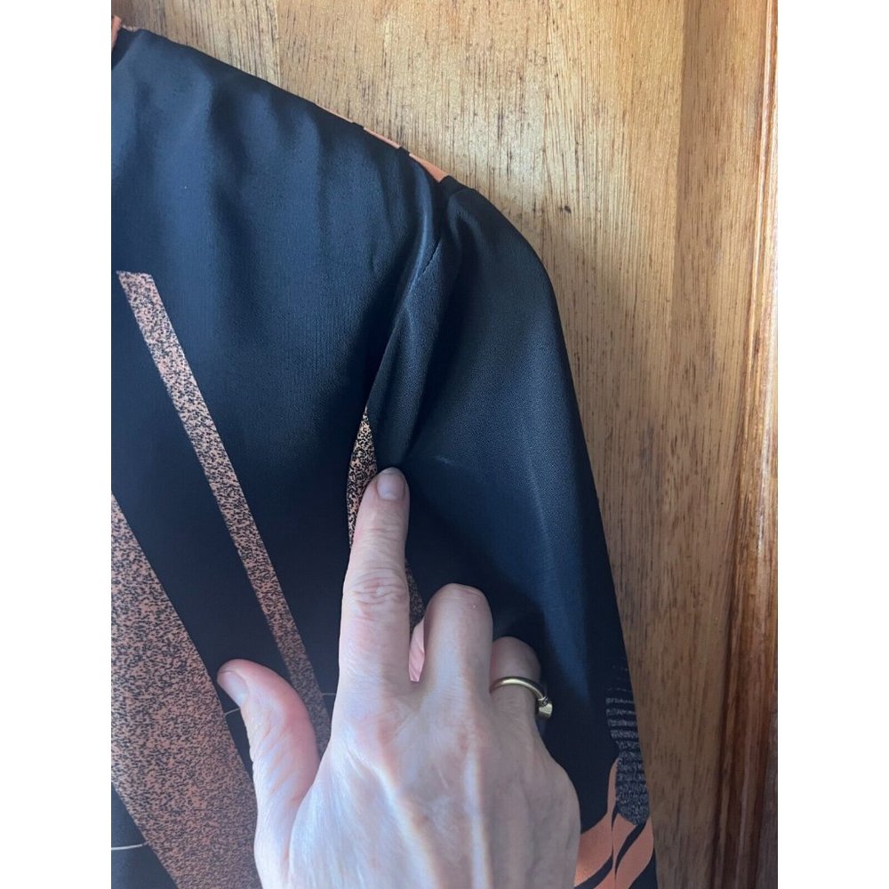 Ricki Renne Size 16 Vintage Modern Black & Rust Coloured Blouse Aus Designer - Picture 7 of 15